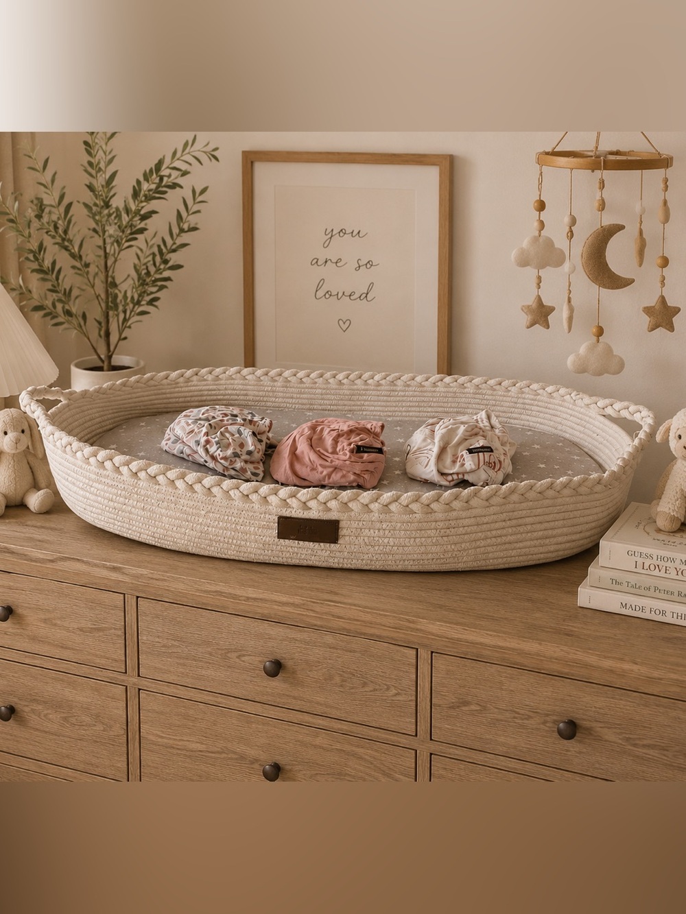 neutral woven baby lounger/basket